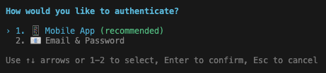 Cue CLI Authentication Options